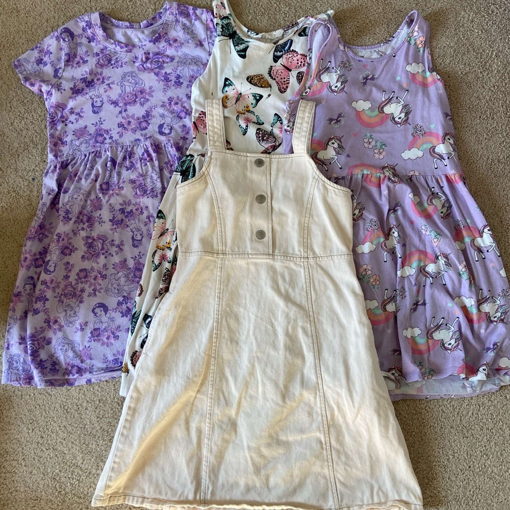 Girls' Dresses bundle sizes 10-14 H&M Disney purple cream